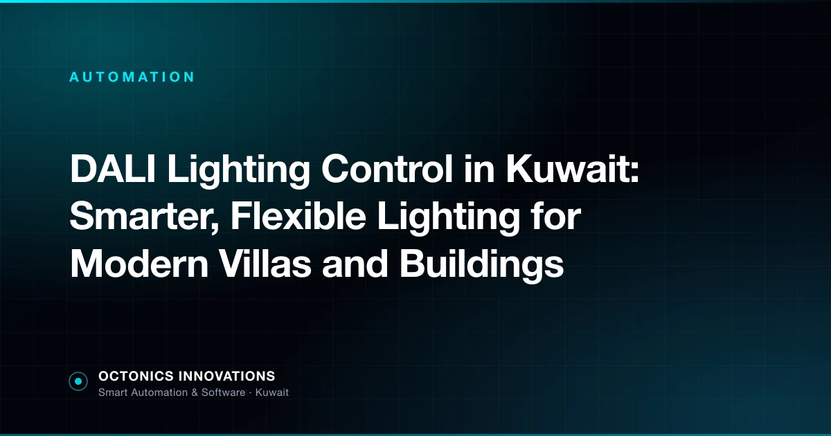 DALI lighting control system with dimmed ambient lighting in a Kuwait villa