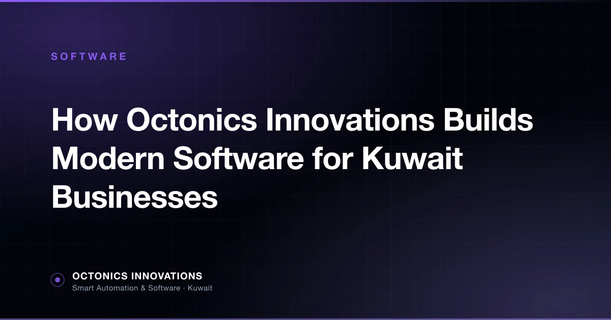 Octonics software development process showing system design, coding, and dashboard deployment