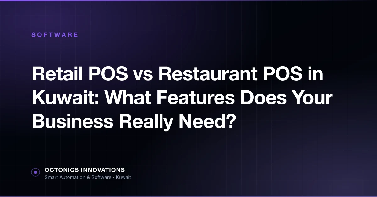 Split view showing retail POS with barcode scanning and restaurant POS with table management