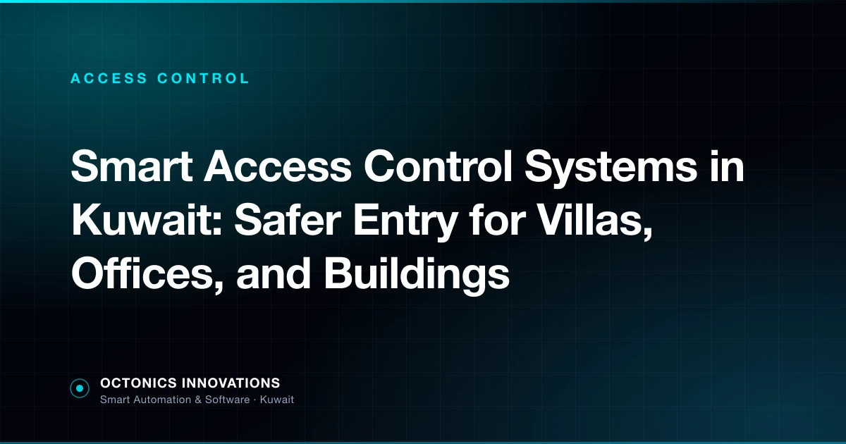Smart access control panel with biometric reader installed at a Kuwait office entrance