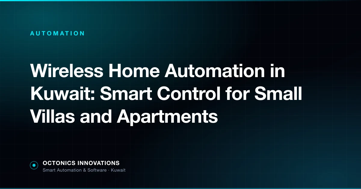 Wireless smart home devices including smart lights, sensors, and a control hub in a Kuwait apartment